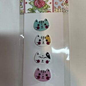 Cute Cat Face Stickers Set - Multicolor